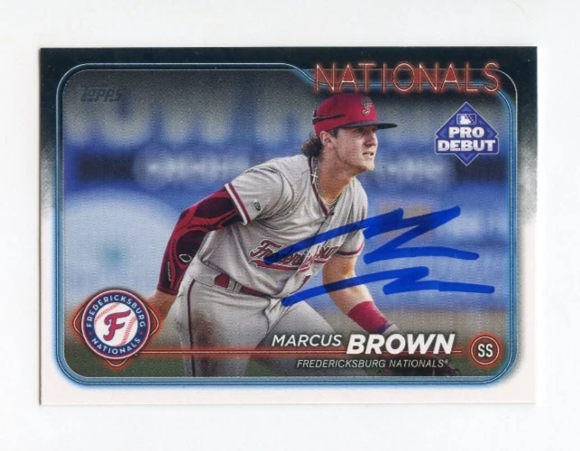 MARCUS BROWN SIGNED AUTOGRAPHED 2024 TOPPS PRO DEBUT BASEBALL CARD AUTO