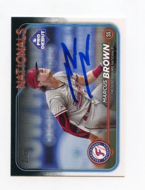 MARCUS BROWN SIGNED AUTOGRAPHED 2024 TOPPS PRO DEBUT BASEBALL CARD AUTO