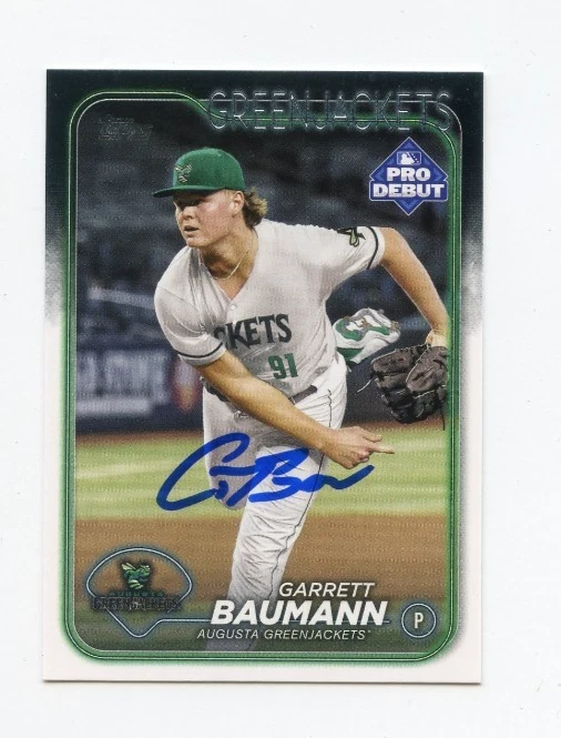 GARRETT BAUMANN SIGNED AUTOGRAPHED 2024 TOPPS PRO DEBUT BASEBALL CARD AUTO