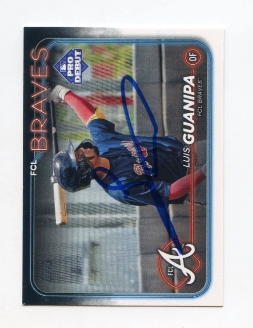 LUIS GUANIPA SIGNED AUTOGRAPHED 2024 TOPPS PRO DEBUT BASEBALL CARD AUTO