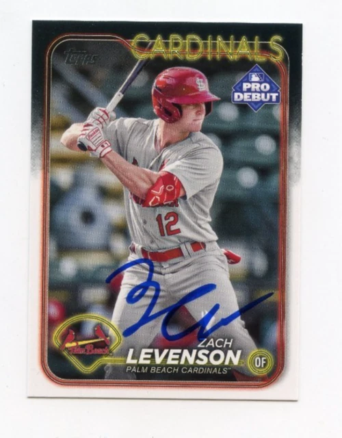 ZACH LEVENSON SIGNED AUTOGRAPHED 2024 TOPPS PRO DEBUT BASEBALL CARD AUTO