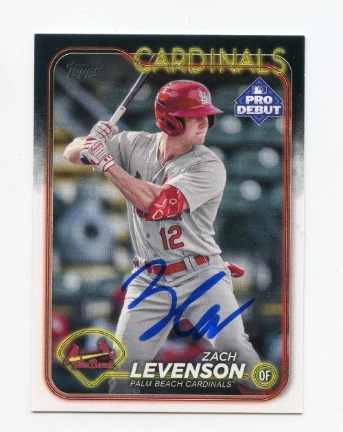 ZACH LEVENSON SIGNED AUTOGRAPHED 2024 TOPPS PRO DEBUT BASEBALL CARD AUTO