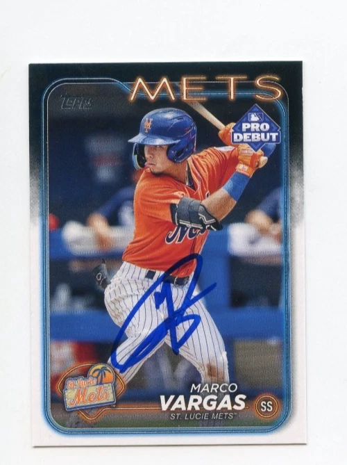 MARCO VARGAS SIGNED AUTOGRAPHED 2024 TOPPS PRO DEBUT BASEBALL CARD AUTO
