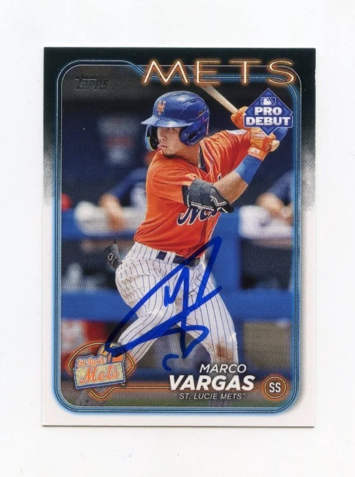 MARCO VARGAS SIGNED AUTOGRAPHED 2024 TOPPS PRO DEBUT BASEBALL CARD AUTO