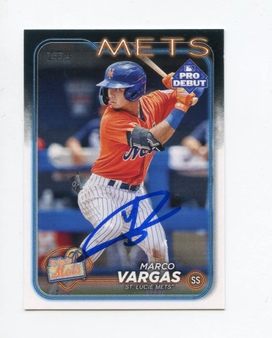 MARCO VARGAS SIGNED AUTOGRAPHED 2024 TOPPS PRO DEBUT BASEBALL CARD AUTO
