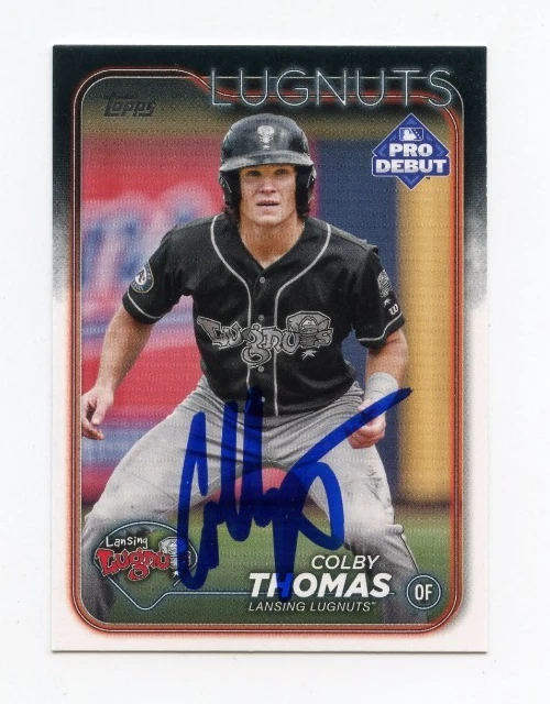 COLBY THOMAS SIGNED AUTOGRAPHED 2024 TOPPS PRO DEBUT BASEBALL CARD AUTO