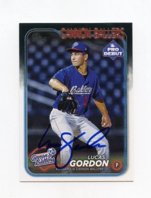 LUCAS GORDON SIGNED AUTOGRAPHED 2024 TOPPS PRO DEBUT BASEBALL CARD AUTO