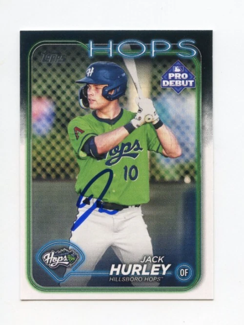 JACK HURLEY SIGNED AUTOGRAPHED 2024 TOPPS PRO DEBUT BASEBALL CARD AUTO