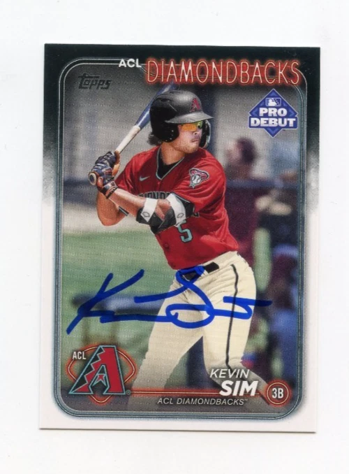 KEVIN SIM SIGNED AUTOGRAPHED 2024 TOPPS PRO DEBUT BASEBALL CARD AUTO