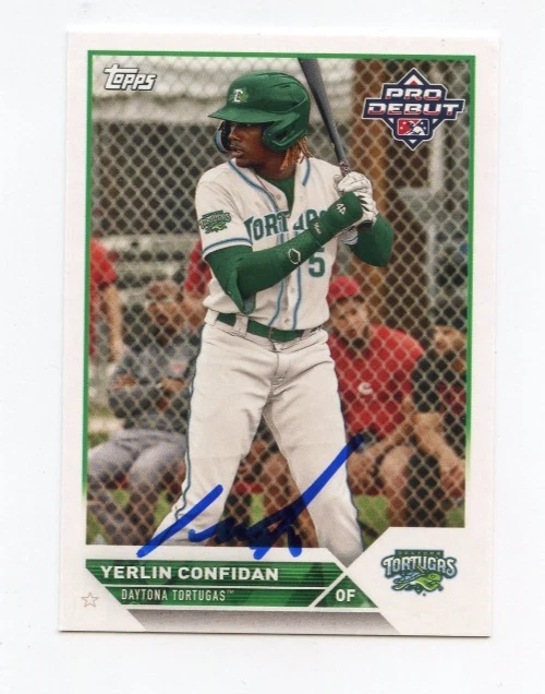 YERLIN CONFIDAN SIGNED AUTOGRAPHED 2023 TOPPS PRO DEBUT BASEBALL CARD AUTO