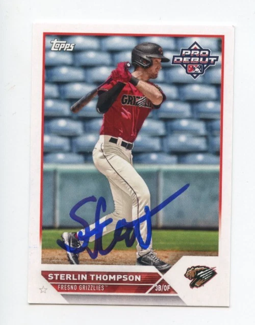 STERLIN THOMPSON SIGNED AUTOGRAPHED 2023 TOPPS PRO DEBUT BASEBALL CARD AUTO