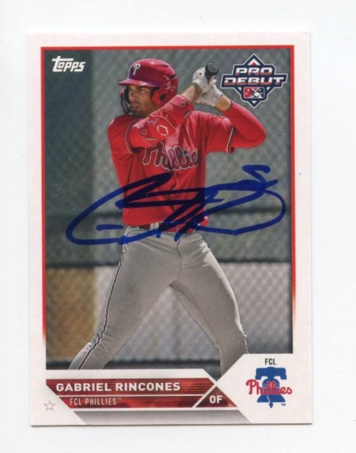 GABRIEL RINCONES SIGNED AUTOGRAPHED 2023 TOPPS PRO DEBUT BASEBALL CARD AUTO