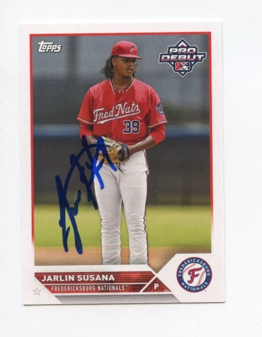 JARLIN SUSANA SIGNED AUTOGRAPHED 2023 TOPPS PRO DEBUT BASEBALL CARD AUTO