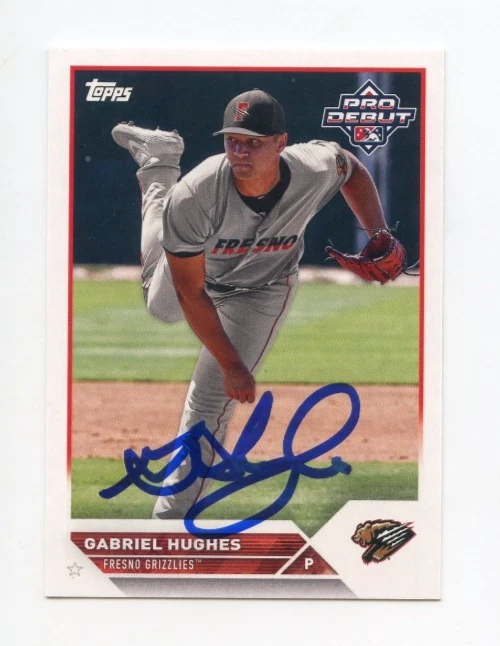 GABRIEL HUGHES SIGNED AUTOGRAPHED 2023 TOPPS PRO DEBUT BASEBALL CARD AUTO