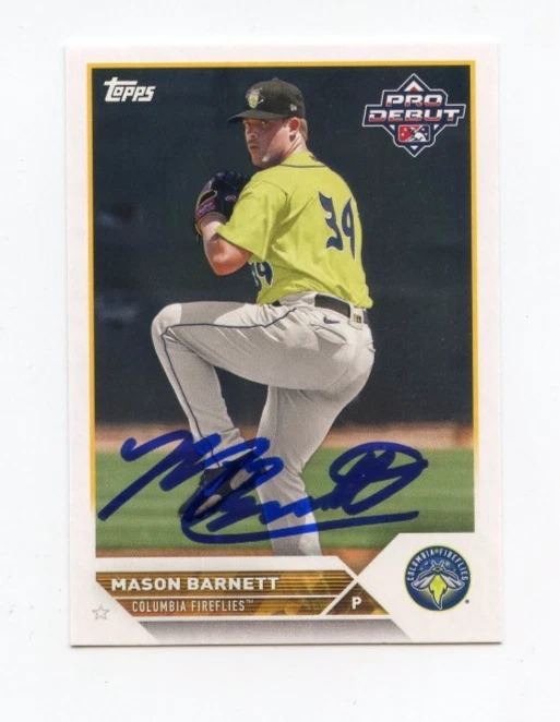 MASON BARNETT SIGNED AUTOGRAPHED 2023 TOPPS PRO DEBUT BASEBALL CARD AUTO