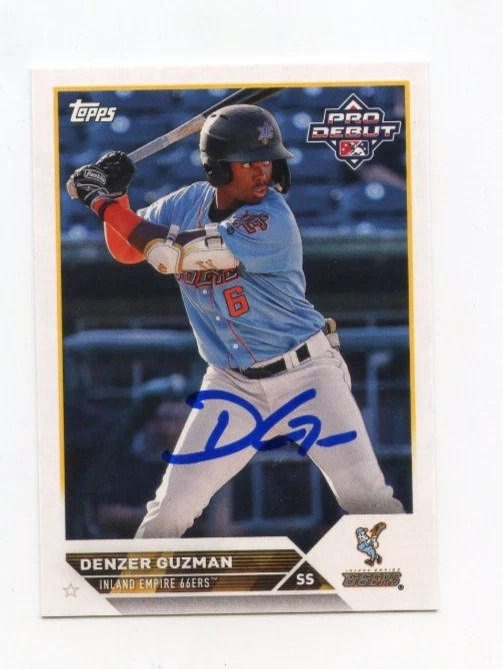DENZER GUZMAN SIGNED AUTOGRAPHED 2023 TOPPS PRO DEBUT BASEBALL CARD AUTO