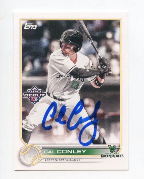 CAL CONLEY SIGNED AUTOGRAPHED 2022 TOPPS PRO DEBUT BASEBALL CARD AUTO