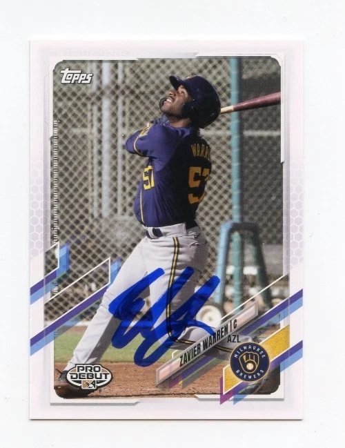 ZAVIER WARREN SIGNED AUTOGRAPHED 2021 TOPPS PRO DEBUT BASEBALL CARD AUTO