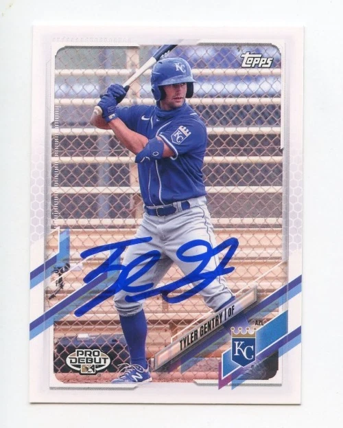 TYLER GENTRY SIGNED AUTOGRAPHED 2021 TOPPS PRO DEBUT BASEBALL CARD AUTO
