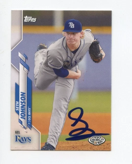 SETH JOHNSON SIGNED AUTOGRAPHED 2020 TOPPS PRO DEBUT BASEBALL CARD AUTO