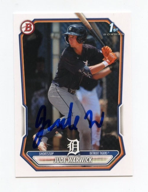 JUDE WARWICK SIGNED AUTOGRAPHED 2026 BOWMAN BASEBALL CARD AUTO