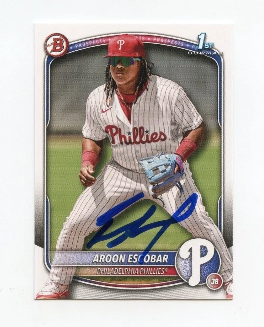 AROON ESCOBAR SIGNED AUTOGRAPHED 2025 BOWMAN BASEBALL CARD AUTO