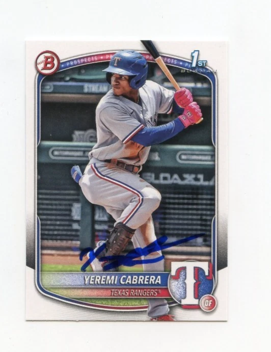 YEREMI CABRERA SIGNED AUTOGRAPHED 2025 BOWMAN BASEBALL CARD AUTO