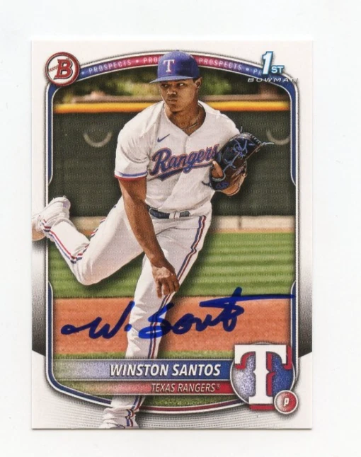 WINSTON SANTOS SIGNED AUTOGRAPHED 2025 BOWMAN BASEBALL CARD AUTO