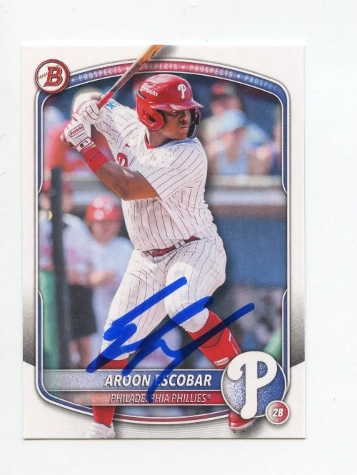AROON ESCOBAR SIGNED AUTOGRAPHED 2025 BOWMAN DRAFT BASEBALL CARD AUTO