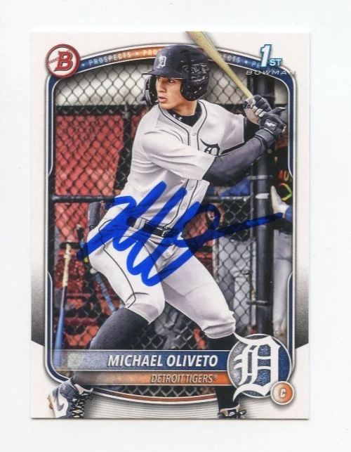 MICHAEL OLIVETO SIGNED AUTOGRAPHED 2025 BOWMAN DRAFT BASEBALL CARD AUTO