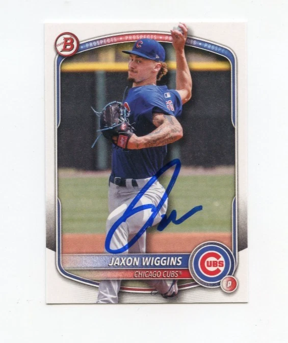 JAXON WIGGINS SIGNED AUTOGRAPHED 2025 BOWMAN DRAFT BASEBALL CARD AUTO