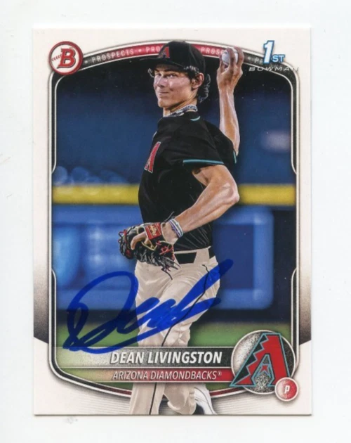DEAN LIVINGSTON SIGNED AUTOGRAPHED 2025 BOWMAN DRAFT BASEBALL CARD AUTO