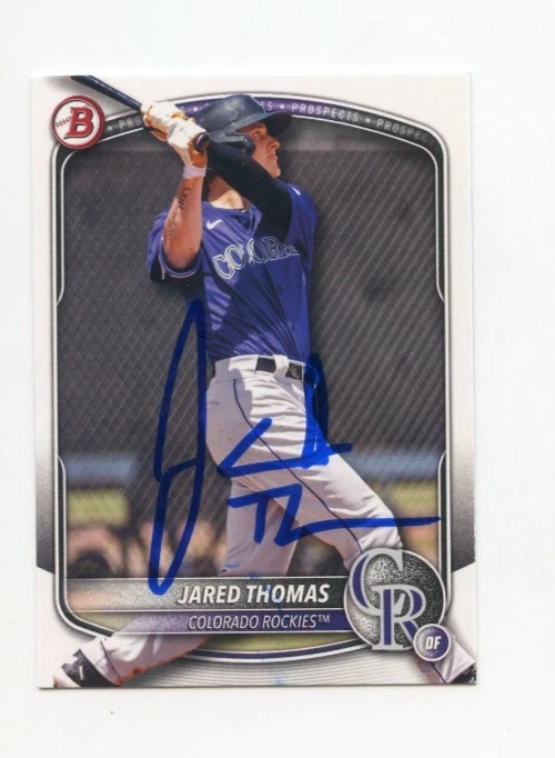 JARED THOMAS SIGNED AUTOGRAPHED 2025 BOWMAN DRAFT BASEBALL CARD AUTO
