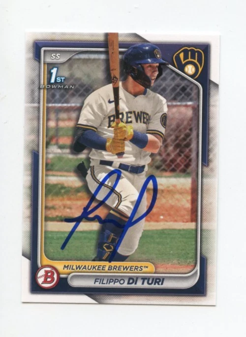 FILIPPO DI TURI SIGNED AUTOGRAPHED 2024 BOWMAN BASEBALL CARD AUTO