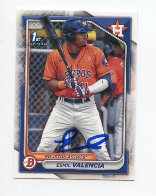 ESMIL VALENCIA SIGNED AUTOGRAPHED 2024 BOWMAN BASEBALL CARD AUTO