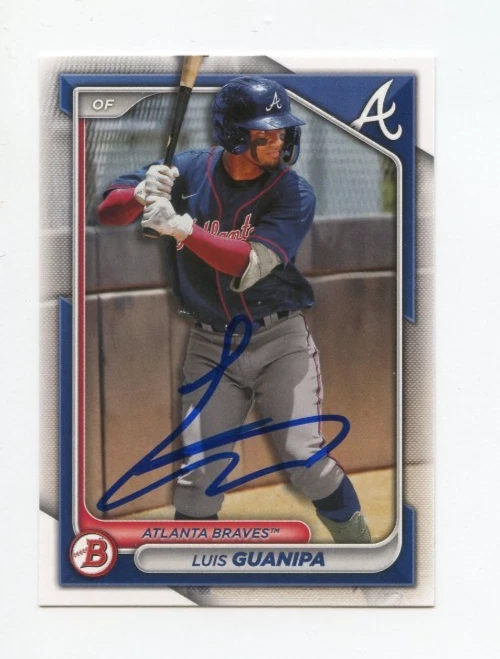 LUIS GUANIPA SIGNED AUTOGRAPHED 2024 BOWMAN BASEBALL CARD AUTO