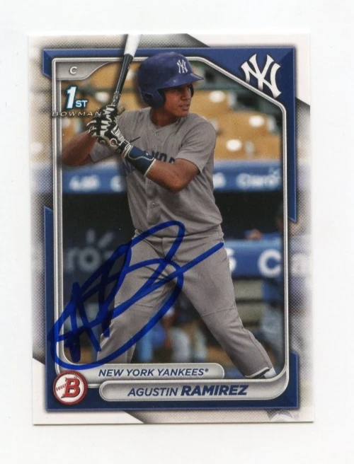 AGUSTIN RAMIREZ SIGNED AUTOGRAPHED 2024 BOWMAN BASEBALL CARD AUTO