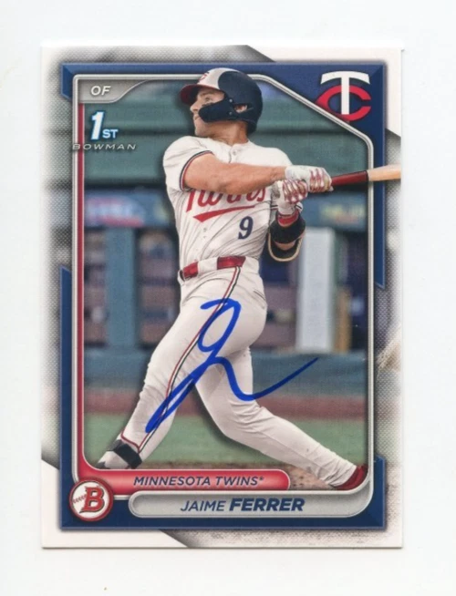 JAIME FERRER SIGNED AUTOGRAPHED 2024 BOWMAN DRAFT BASEBALL CARD AUTO