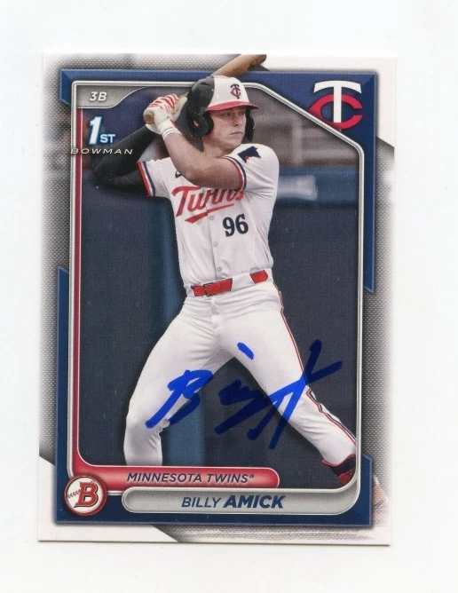 BILLY AMICK SIGNED AUTOGRAPHED 2024 BOWMAN DRAFT BASEBALL CARD AUTO