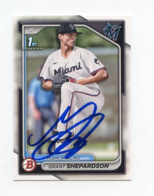 GRANT SHEPARDSON SIGNED AUTOGRAPHED 2024 BOWMAN DRAFT BASEBALL CARD AUTO