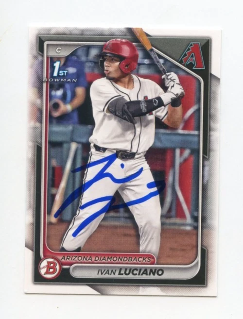 IVAN LUCIANO SIGNED AUTOGRAPHED 2024 BOWMAN DRAFT BASEBALL CARD AUTO