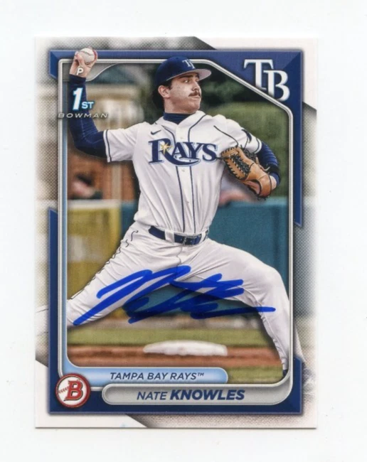 NATE KNOWLES SIGNED AUTOGRAPHED 2024 BOWMAN DRAFT BASEBALL CARD AUTO