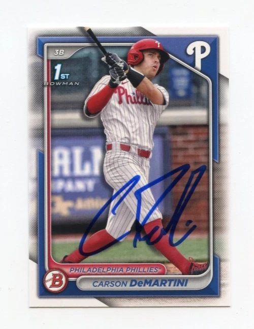 CARSON DEMARTINI SIGNED AUTOGRAPHED 2024 BOWMAN DRAFT BASEBALL CARD AUTO