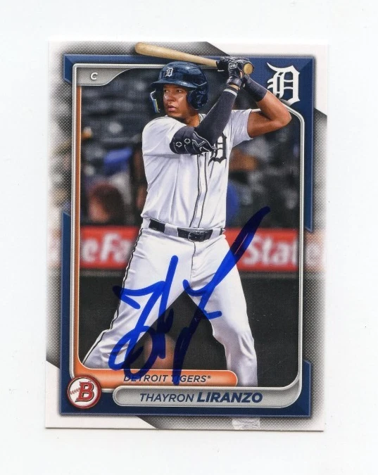 THAYRON LIRANZO SIGNED AUTOGRAPHED 2024 BOWMAN DRAFT BASEBALL CARD AUTO
