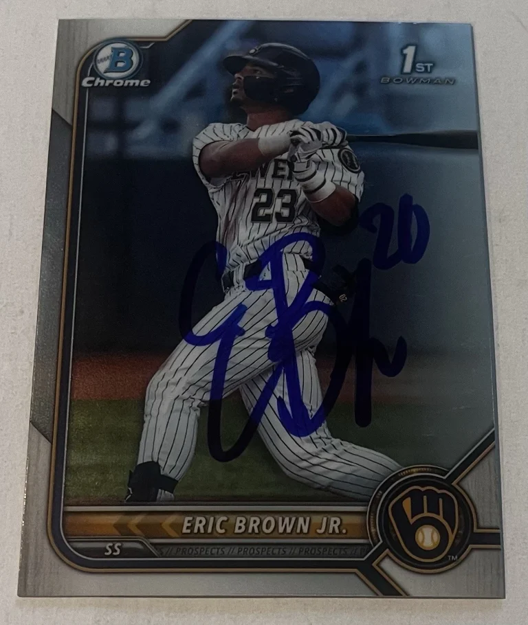 ERIC BROWN JR SIGNED 2022 BOWMAN DRAFT CHROME PROSPECTS CARD AUTO