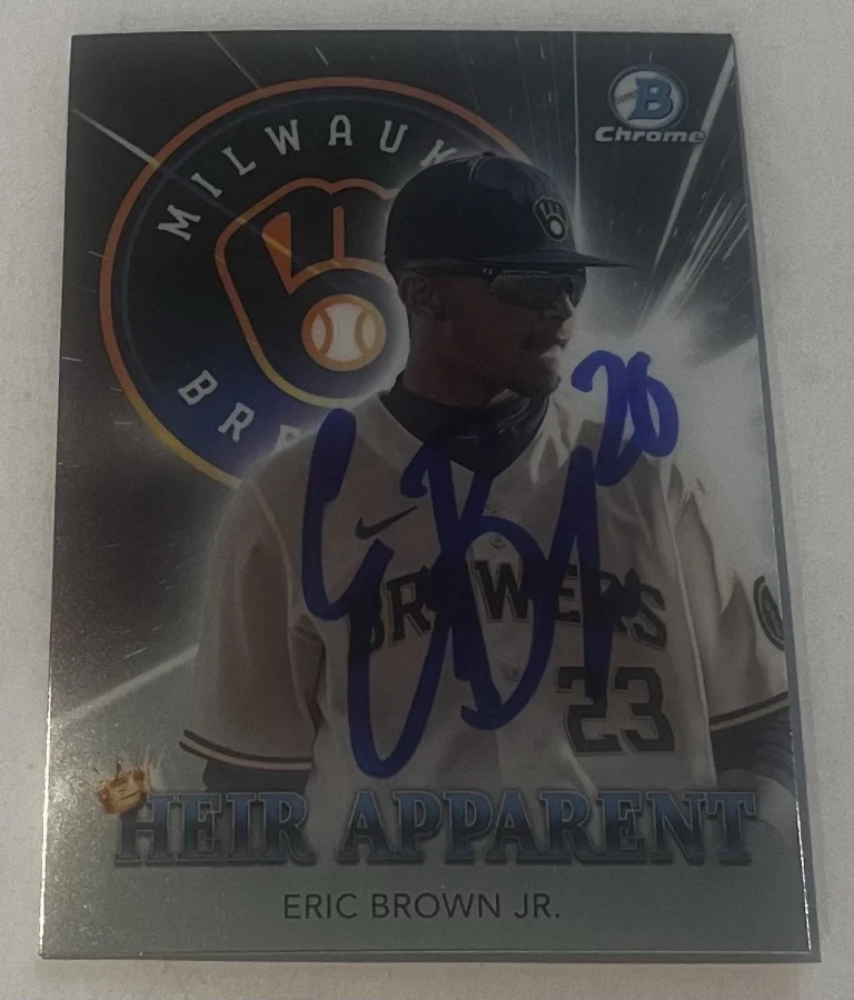 ERIC BROWN JR SIGNED 2022 BOWMAN DRAFT CHROME HEIR APPARENT CARD AUTO