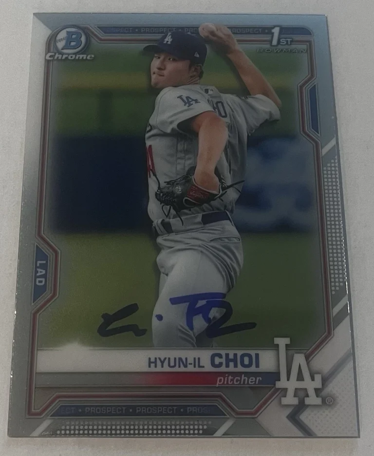 HYUN-IL CHOI SIGNED 2021 BOWMAN CHROME PROSPECT CARD AUTO