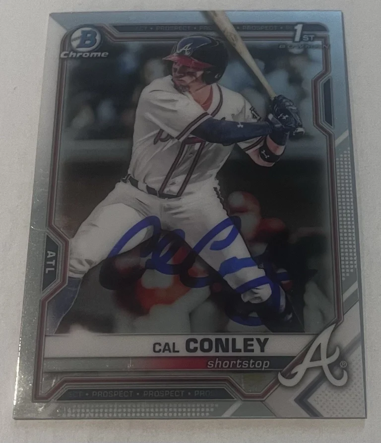 CAL CONLEY SIGNED 2021 BOWMAN DRAFT CHROME PROSPECT CARD AUTO