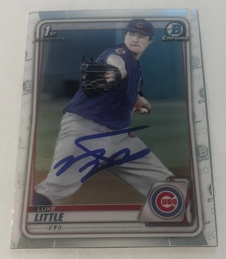 LUKE LITTLE SIGNED 2020 BOWMAN DRAFT CHROME PROSPECT CARD AUTO