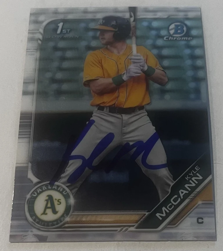 KYLE MCCANN SIGNED 2019 BOWMAN DRAFT CHROME PROSPECT CARD AUTO